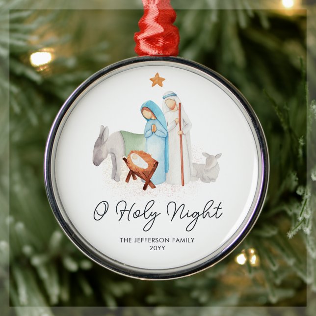 White Nativity Religious Christmas  Metal Tree Decoration (Creator Uploaded)