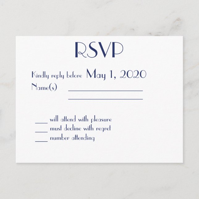 White Nautical Wedding RSVP Postcards (Front)