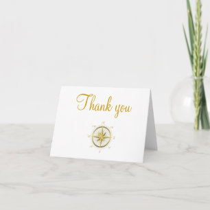 White Nautical Wedding Thank You Cards