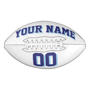 WHITE NAVY AND LIGHT BLUE Custom Football