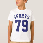 White & Navy Blue Kids | Sports Jersey Design T-Shirt<br><div class="desc">White & Navy Blue Kids | Sports Jersey Design • Kids Raglan Jersey Tee</div>