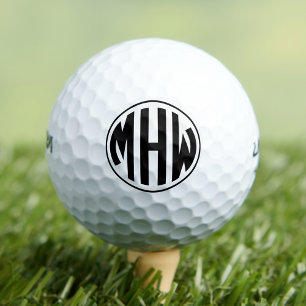 White Navy Circle Monogram Font DIY BG Golf Balls