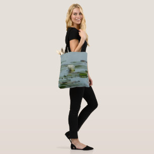 White Nenuphar Dragonfly Tote Bag
