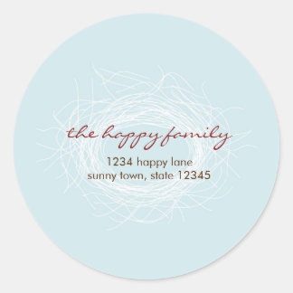 White Nest Address Label or Seal