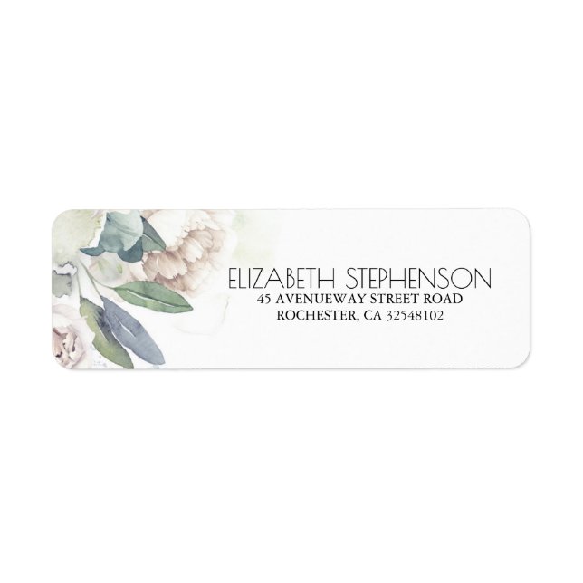 White Neutral Flowers Watercolor Greenery (Front)