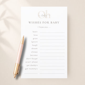 White Neutral Trendy Shower Baby Bucket List Game