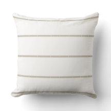 White & Neutrals Striped Pillow