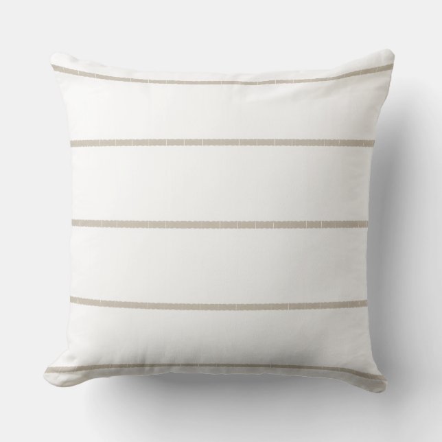 White & Neutrals Striped Pillow (Front)