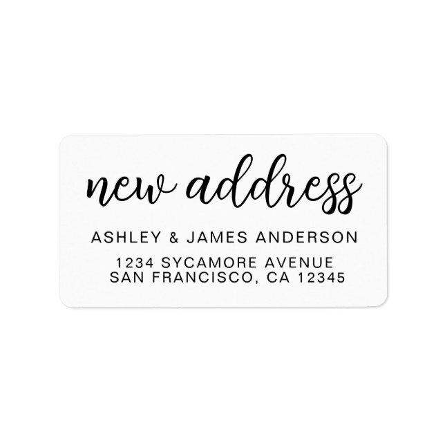 White New Address Announcement Seal Label (Front)