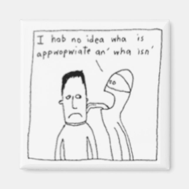 White Ninja Stands Too Close Magnet (Front)