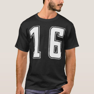 White Number 16 Team Junior Sports Numbered T-Shirt