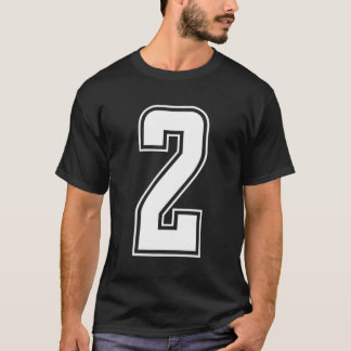 White Number 2 Team Junior Sports Numbered Uniform T-Shirt