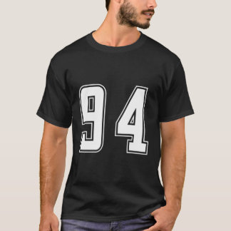 White Number 94 Team Junior Sports Numbered Unifor T-Shirt
