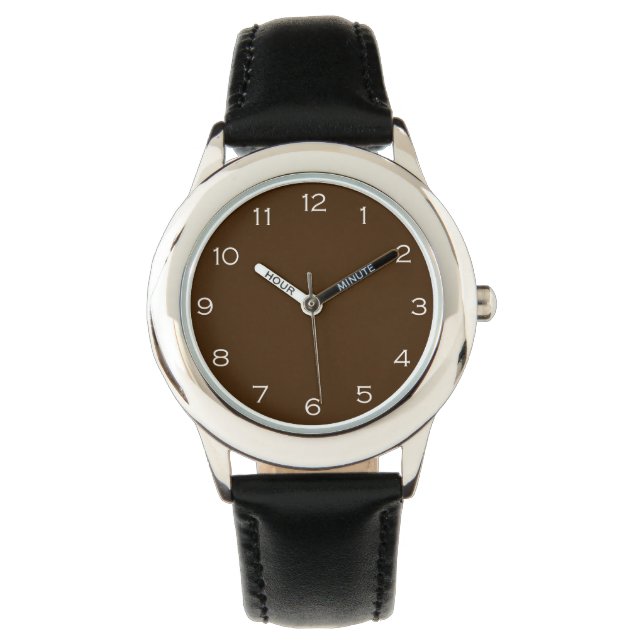 White Numbers On Brown wacnt Watch (Front)