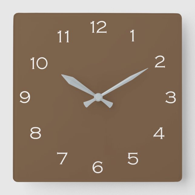 White Numbers On Brown Wall Clock arc (Front)