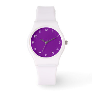 White Numbers On Purple Womens cn Watch