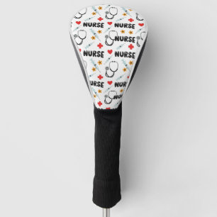 White Nurse Life Seamless Pattern (2) Golf Head Cover