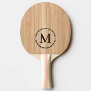 White Oak Wood Monogram Ping Pong Paddle