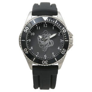 White octopus on black watch