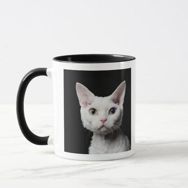 White odd-eyed cat mug (Left)