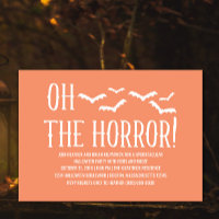 White Oh The Horror Halloween Party Invite