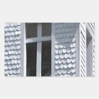 white old church in the mountains rectangular sticker