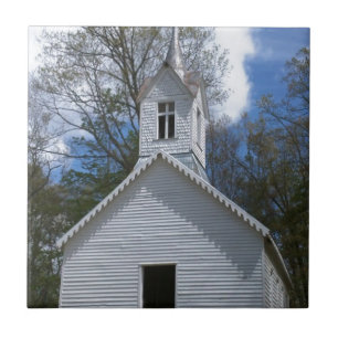 white old church in the mountains tile