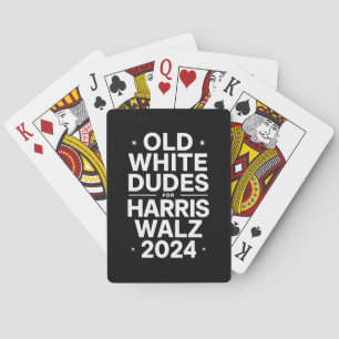 White Old Dudes for Harris Walz Democratic Politic Playing Cards