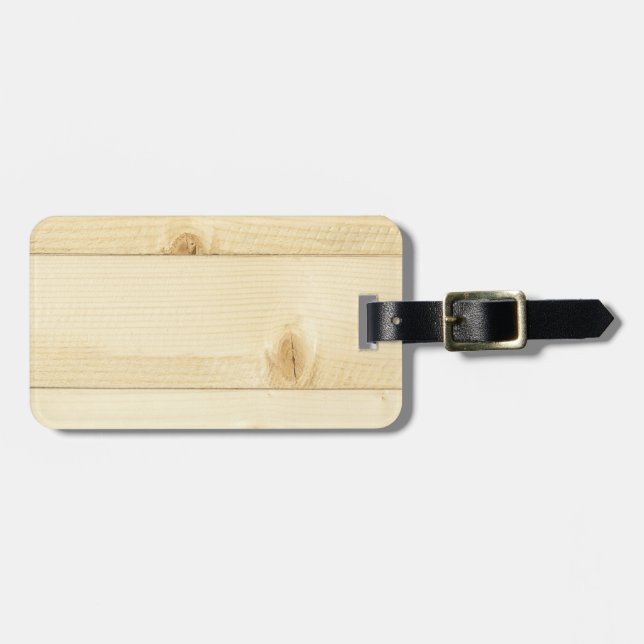 White old oak wood pattern luggage tag (Front Horizontal)