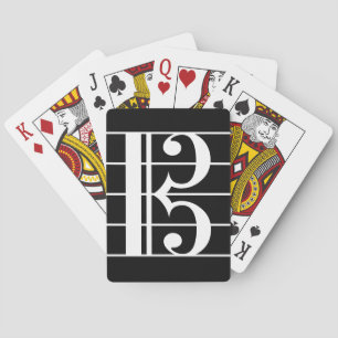 White-on-Black Alto Clef Playing Cards