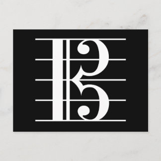 White-on-Black Alto Clef Postcard