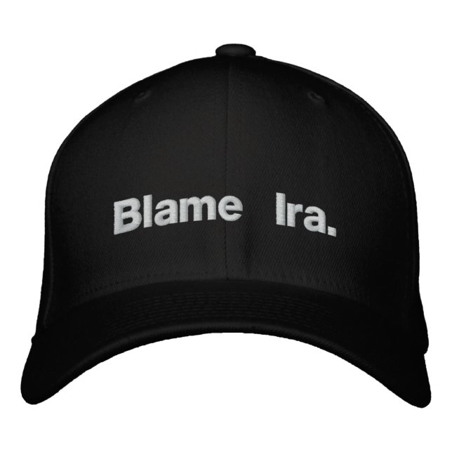 White on Black Blame Ira Hat (Front)