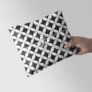 White on Black Diamond Geometric Tissue Paper