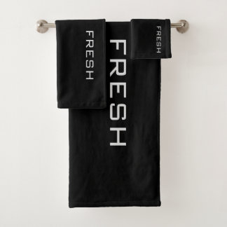 White On Black FRESH Bath Towel Set