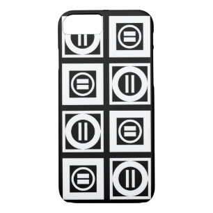 White on Black Geometric Equal Sign Pattern iPhone 8/7 Case