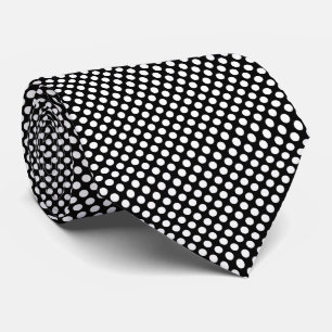 White on Black Medium Size Polka Dots Tie