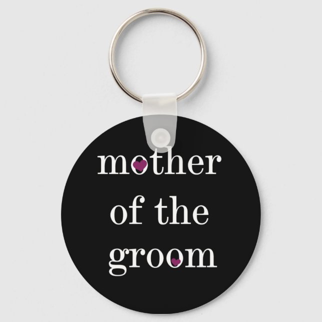 White on Black Mother of the Groom Keychain (Front)