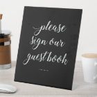 White On Black Please Sign Our Guest Book Wedding