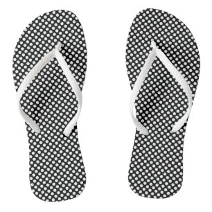 White on Black Small Size Polka Dots Jandals
