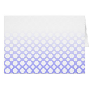 White on Blue Fade Polka Dots Blank Card