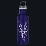 White on Blue Tribal Deer Skull Hunting Design 710 Ml Water Bottle<br><div class="desc">Make a bold statement with this unique, intricately detailed Deer Skull Tribal Design. Featuring a striking white image, this artwork reimagines the classic hunting trophy with a dark, modern edge. Perfect for deer hunters looking for gear that stands out from the traditional camo, this "scary-cool" tribal aesthetic adds a touch...</div>