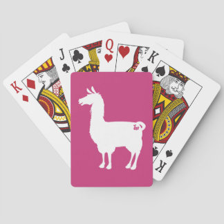 White On Colour Llama Playing Cards