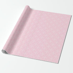 White on Light Pink Overlapping Circles Wrapping Paper
