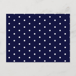 White on Navy Polka Dots Postcard