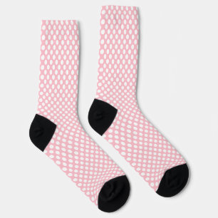 White on Pink Medium Size Polka Dots Socks