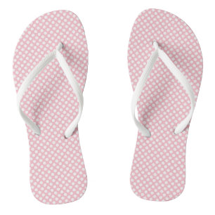 White on Pink Small Size Polka Dots Jandals