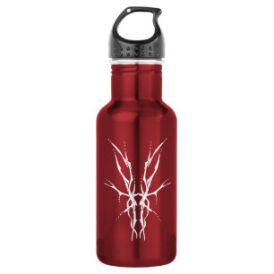 White on Red Tribal Deer Skull Hunting Design 532 Ml Water Bottle
