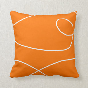 White on Tangerine Cushion