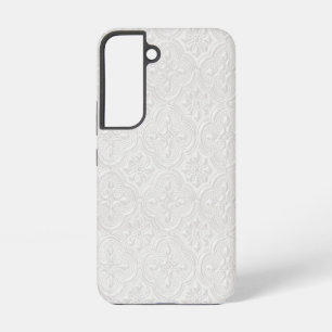 White On White Floral Pattern Samsung Galaxy Case