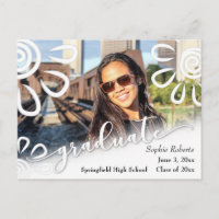 White on White Floral with Graduation Photo